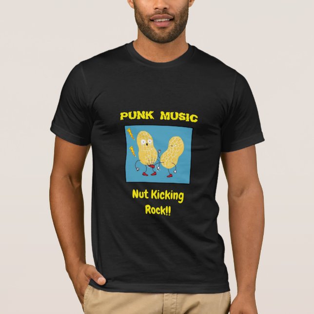 Punk Music Design nº 5: T-Shirt (Escuro) (Frente)