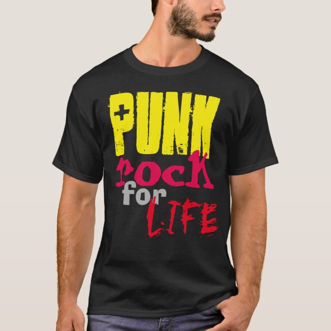 PUNK rock para LIFE T-SHIRT (Frente)