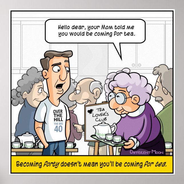 Punny aniversário de 40 anos Poster (Frente)