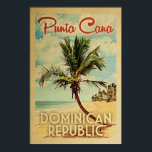 Punta Cana Poster Vintage Palm Tree Beach Poster<br><div class="desc">Punta Cana,  poster de viagens de praia de colheita da República Dominicana.</div>