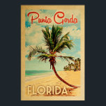 Punta Gorda Poster Florida Vintage Palm Tree Beach<br><div class="desc">Punta Gorda,  poster de viagens de praia da Flórida.</div>