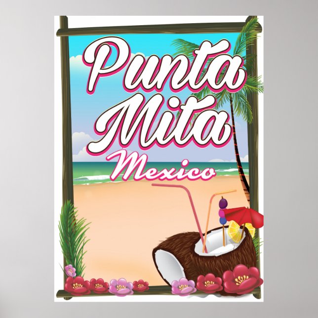 Punta Mita, poster de viagens de Praia do México (Frente)