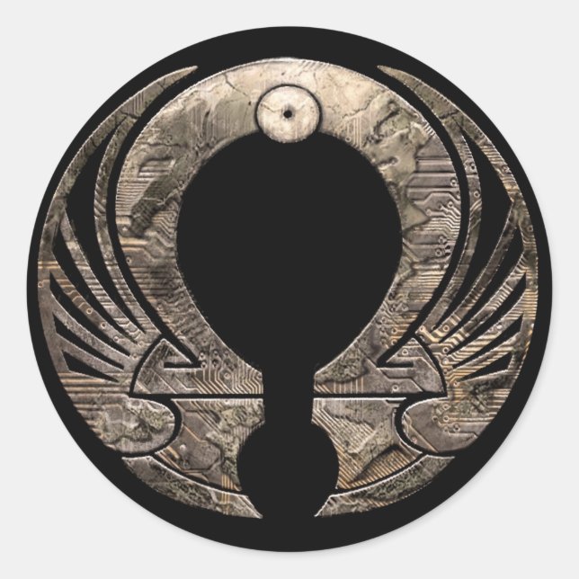 Punto Omega - Adesivo Redondo de Logotipos (Frente)