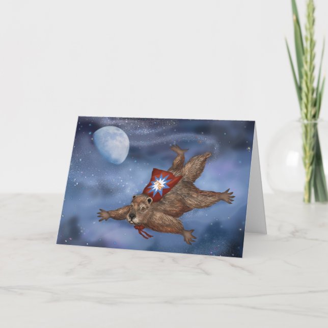 Punxsutawney Phil, cartão do super-herói do roedor (Frente)