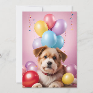Pup do Partido Pawsome: Modelo de Cartão de Aniver