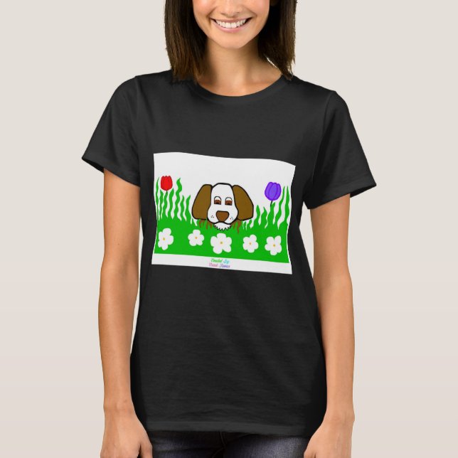 Pup N Toca Camisa Básica Negra para Mulher (Frente)