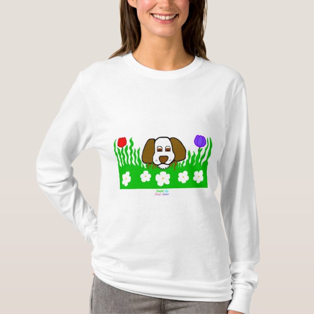 Pup N Tocar Camisa de Manga Longa de Mulheres (Frente)