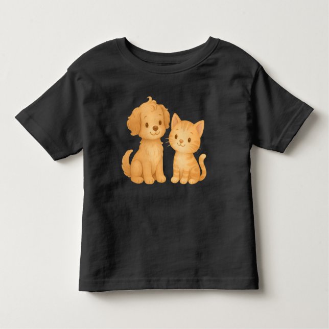 Puppy and Kitten Friends T-Shirt (Frente)