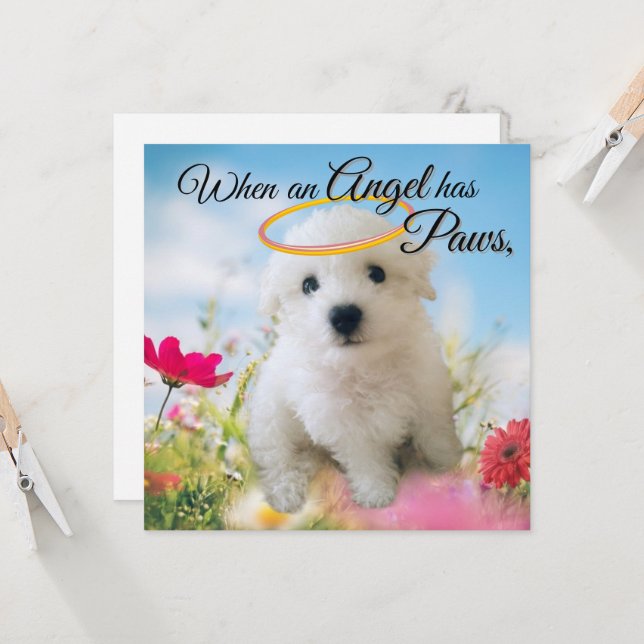 Puppy Angel Flat Card (Frente/Verso In Situ)