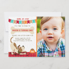 Puppy Birthday Convite Paw-ty Puppy Festa