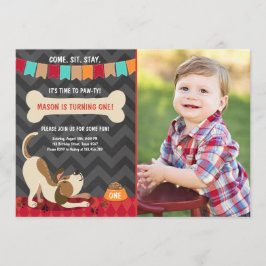 Puppy Birthday Convite Paw-ty Puppy Festa