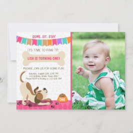 Puppy Birthday Convite Paw-ty Puppy Festa