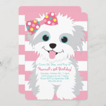 Puppy Birthday Paw-ty Convite