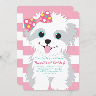 Puppy Birthday Paw-ty Convite