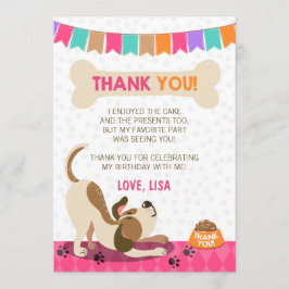 Puppy Birthday Pw-ty Puppy Cartões de agradeciment