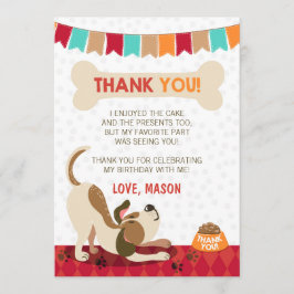 Puppy Birthday Pw-ty Puppy Cartões de agradeciment