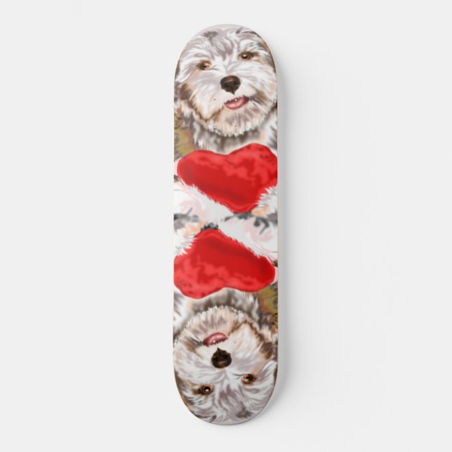 Puppy com amor de skate pelo coração dotado (Frente)