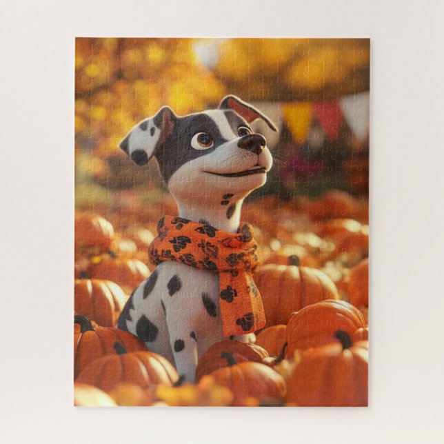 Puppy e Pumpkins Quebra-cabeça (Vertical)