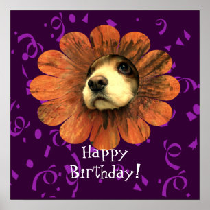 Puppy Love Happy Birday Poster