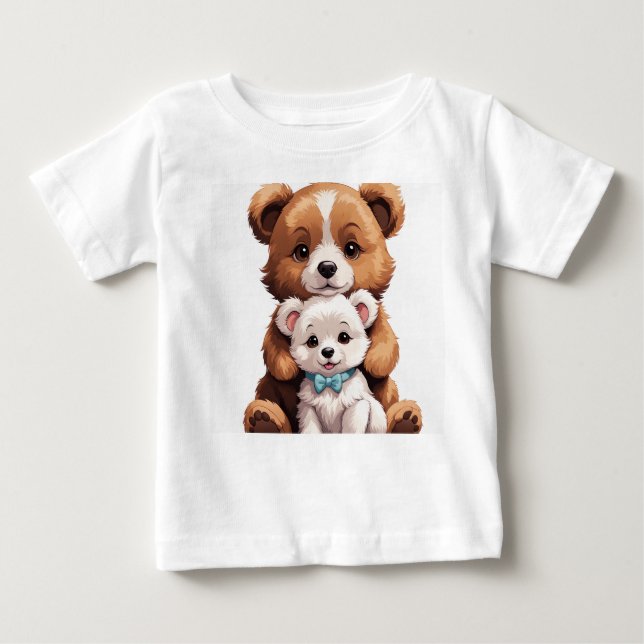 "Puppy Pals: Diversão de T-Shirt de Cachorro para  (Frente)