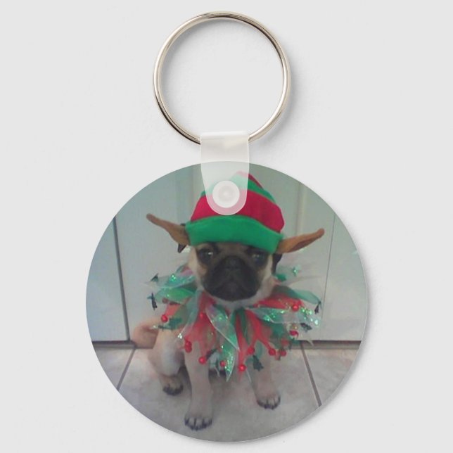 Puppy Pug Elf Chaveiro (Frente)