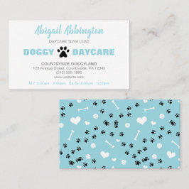Puppy Run Blue Dogggy Daycare Cartão de visita