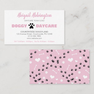 Puppy Run Pink Dogggy Daycare Cartão de visita