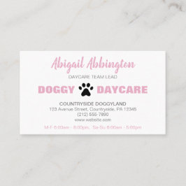 Puppy Run Pink Dogggy Daycare Cartão de visita