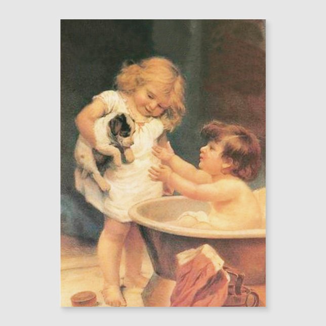 Puppy Tomando Um Banho Vintage Antigamente (Frente)