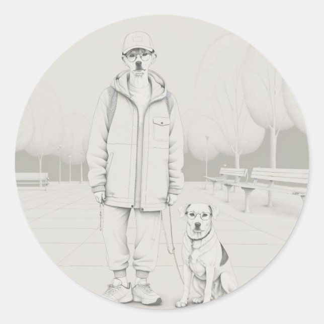 PuppyMan Clássico com Adesivos redondos (Frente)