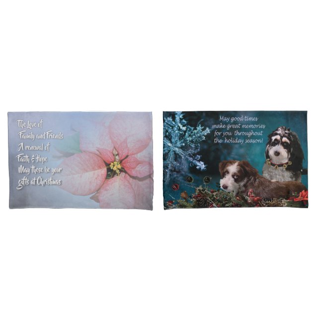 pups and flowers reversible pillow cases (Frente - conjunto)