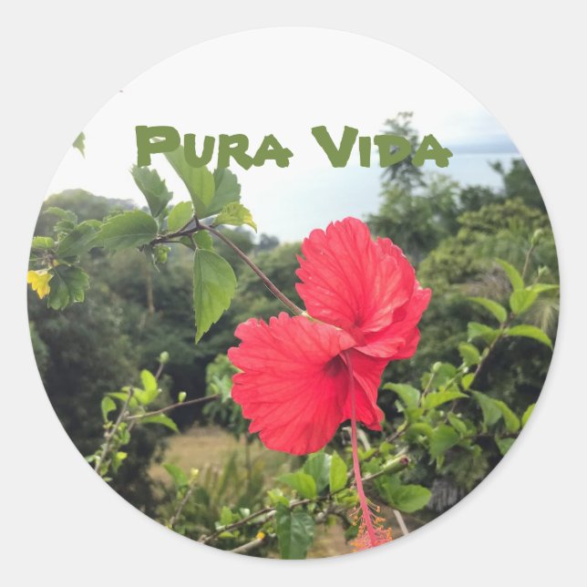 Pura Vida com o adesivo do Hibiscus (Frente)