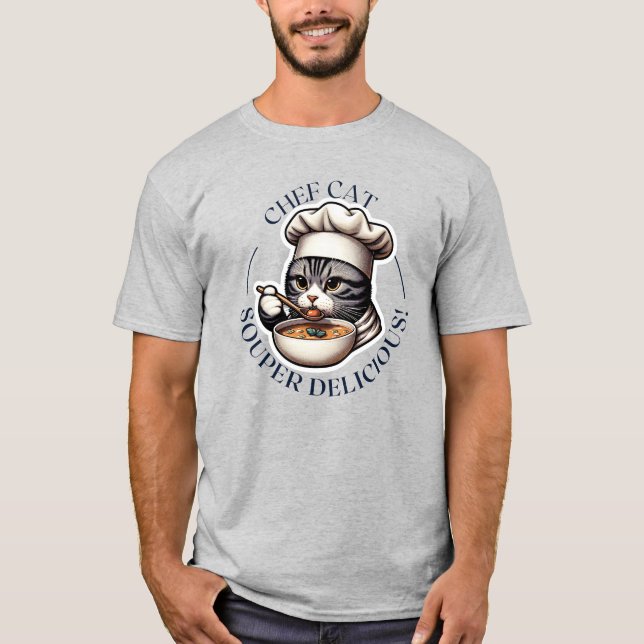 Puramente Preparado: T-Shirt De Chef De Gato (Frente)