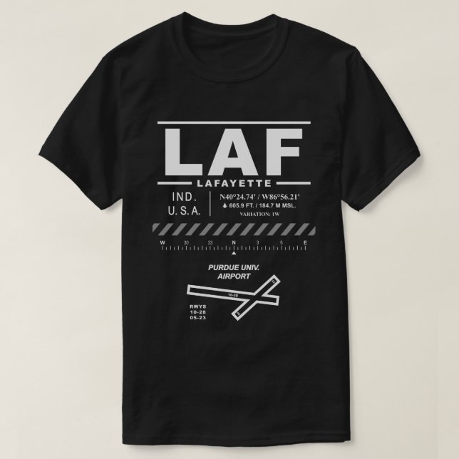 Purdue Univ. Aeroporto LAF T-Shirt (Frente do Design)