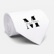 Pure White | Monograma Personalizado Gravata para 
