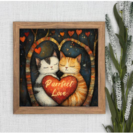 Purfect Love A Cozy Cat Embrace Poster Wall Art