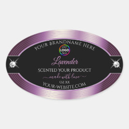 Puro preto de luxo brilhante com etiqueta de logot