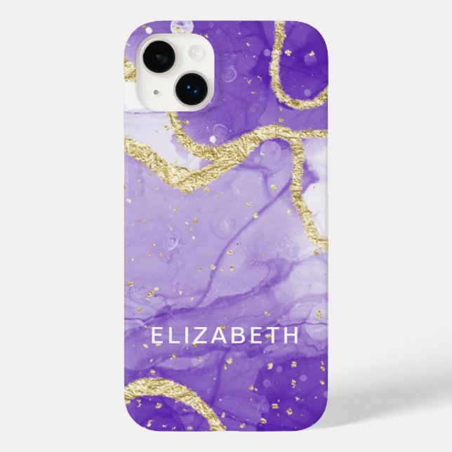purple and gold marble glitter personalized  (Verso)