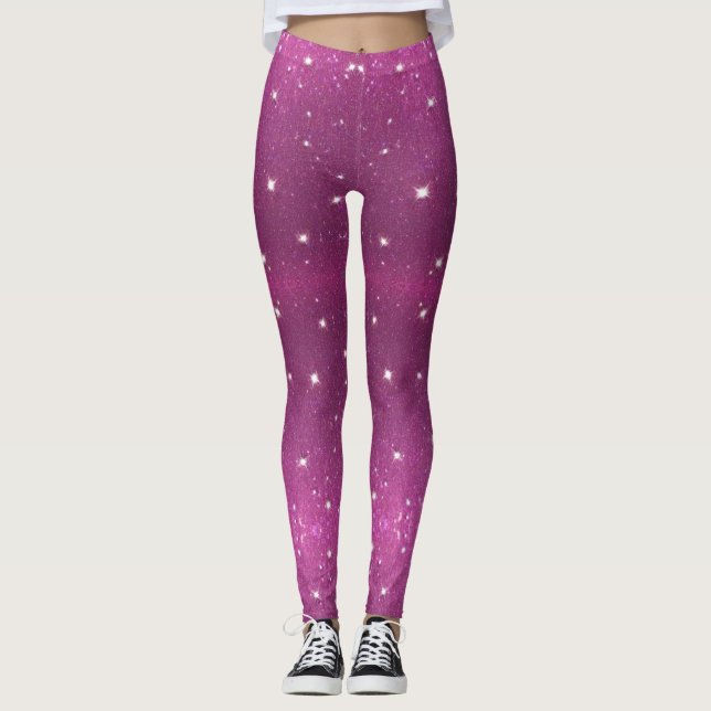 Purple and Silver Star Leggings (Frente)