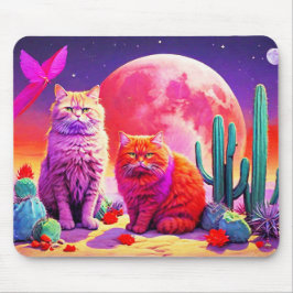 Purple Cat Mouse Pad – Perfect Gift for Cat Lovers