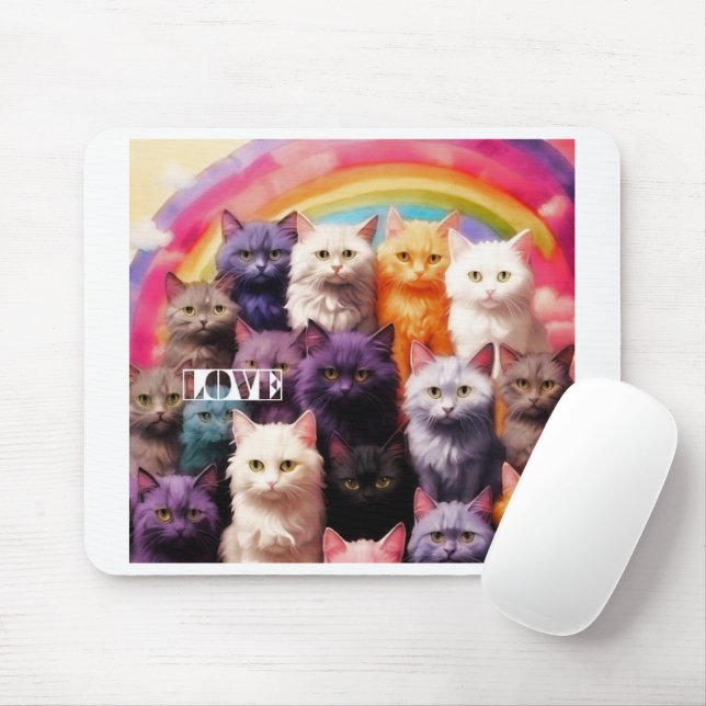 Purple Cat Mouse Pad – Perfect Gift for Cat Lovers (Com mouse)