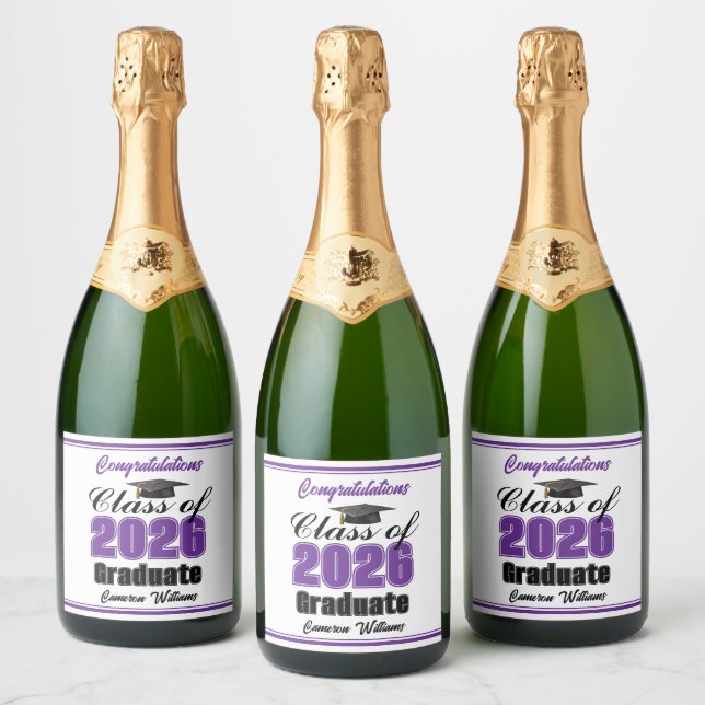 Purple Class of 2026 Graduation Party Custom (Garrafas)