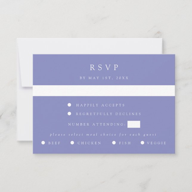 Purple Coordinate Wedding RSVP Card (Frente)