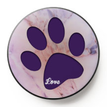 Purple Dog Paw Print Love Minimal Aesthetic Design