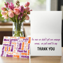 Purple e Orange Multilingual Obrigado Modelo