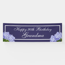 Purple Floral Happy 90 Birthday vovó Banner