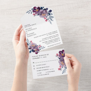 Purple Floral Modern Wedding