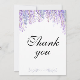 Purple Floral Obrigado Cartões Casamento