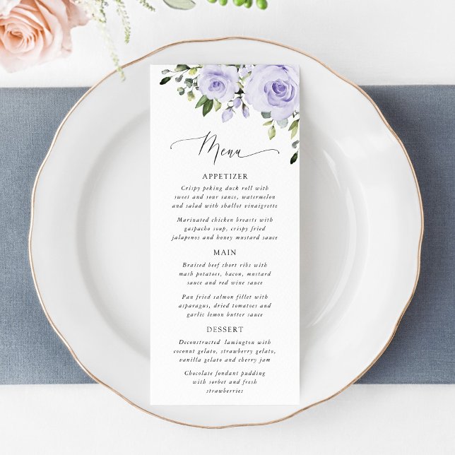 Purple Flowers, Lilac Flowers, Bridal Shower Menu (Criador carregado)