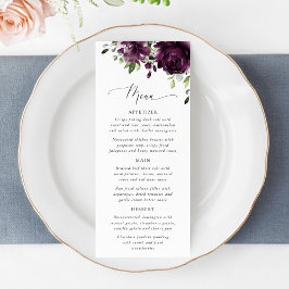 Purple Flowers, Plum Flowers, Bridal Shower Menu